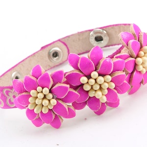 Genuine Handmade Leather Three Flower Bracelet