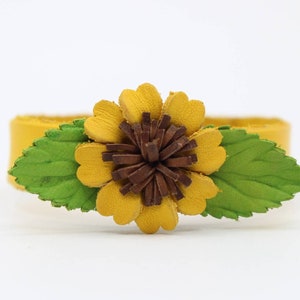 Genuine Handmade Leather Flower Bracelet