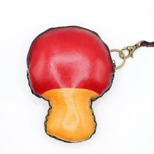 Genuine Handmade Leather Mushroom Coin Purse/Wristlet/Wallet