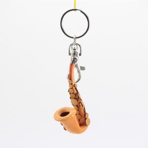 Genuine Handmade Leather Saxophone Keychain