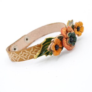 Genuine Handmade Leather Flower Bracelet