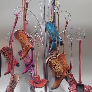 Genuine Handmade Leather Cowboy Eagle Boot Ornament