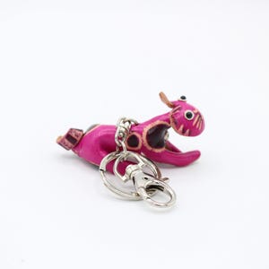 Genuine Handmade Leather Cat Keychain