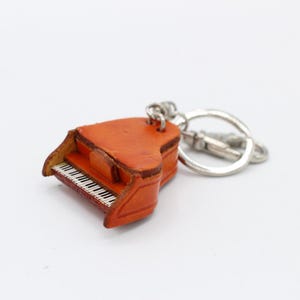 Genuine Handmade Leather Piano Keychain