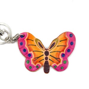 Genuine Handmade Leather butterfly Keychain