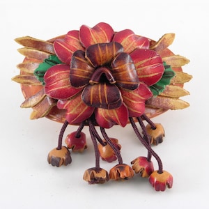 Genuine Handmade Leather Flower Hair Stick / Hair Clip - Hair Accessory,barrettes