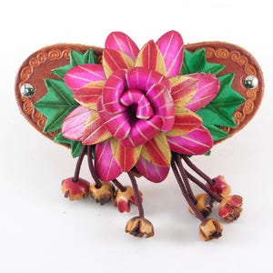Genuine Handmade Leather Flower Hair Stick / Hair Clip - Hair Accessory,barrettes