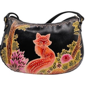 Genuine Handmade Leather Fox Purse / Crossbody/ Phone Bag, Shoulder Bag, Mini Bag, Animal-themed Bag