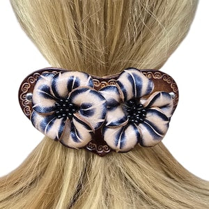 Genuine Handmade Leather Flower Hair Stick / Hair Clip - Hair Accessory,barrettes
