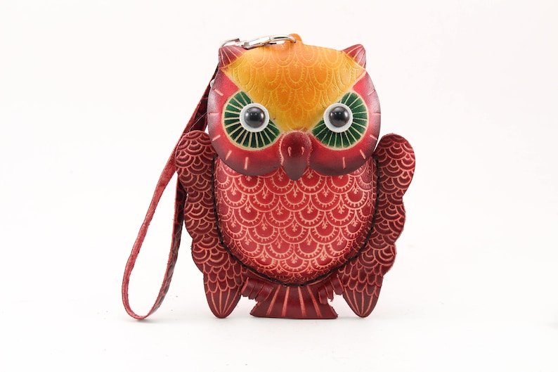 Genuine Handmade Leather Owl Coin Purse
