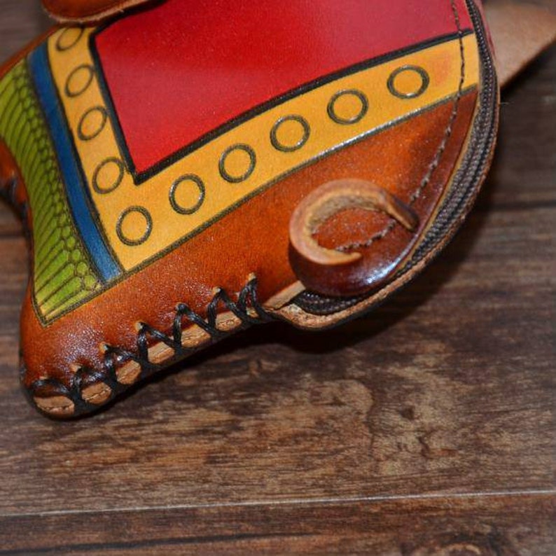 Genuine Leather Baby Elephant Wristlet / Coin Purse / Wallet