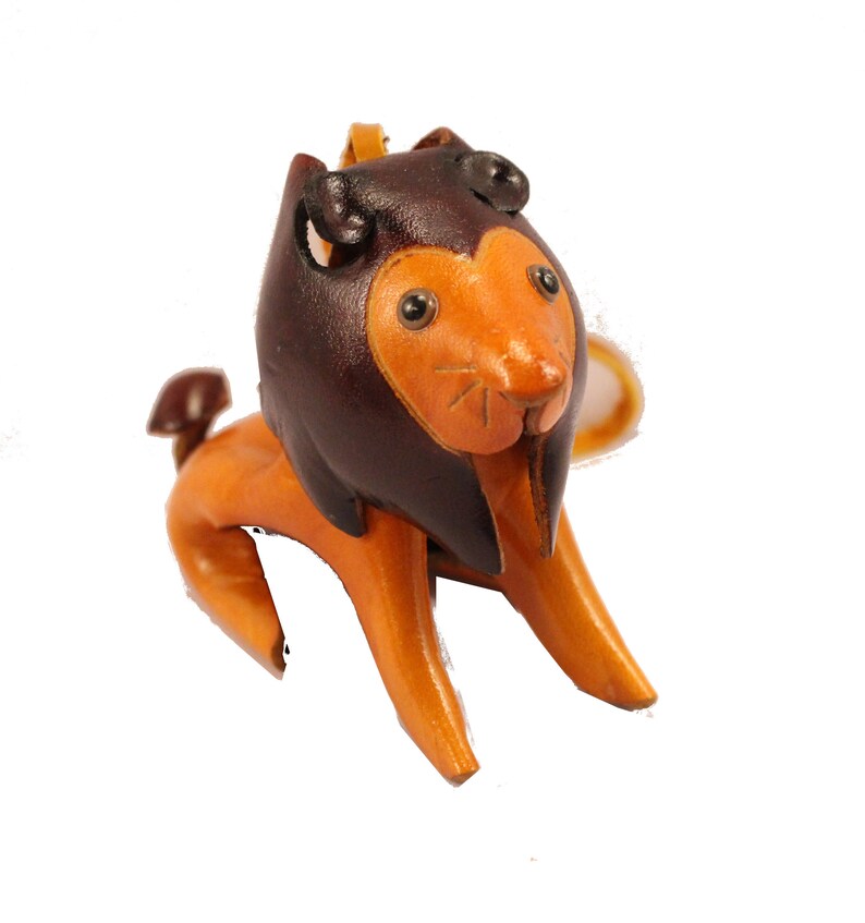 Genuine Handmade Leather Lion Ornament