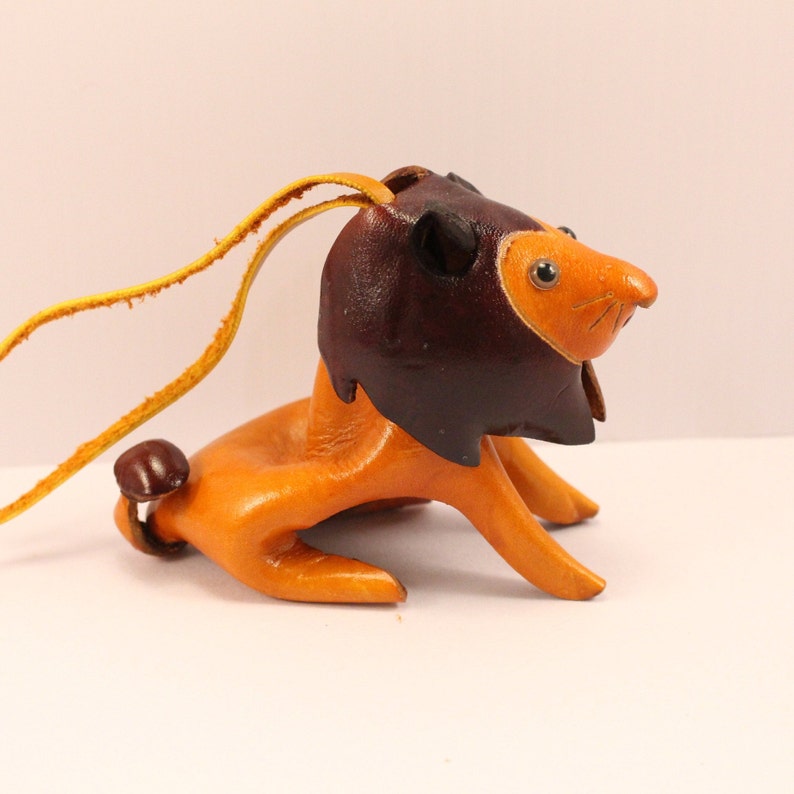 Genuine Handmade Leather Lion Ornament