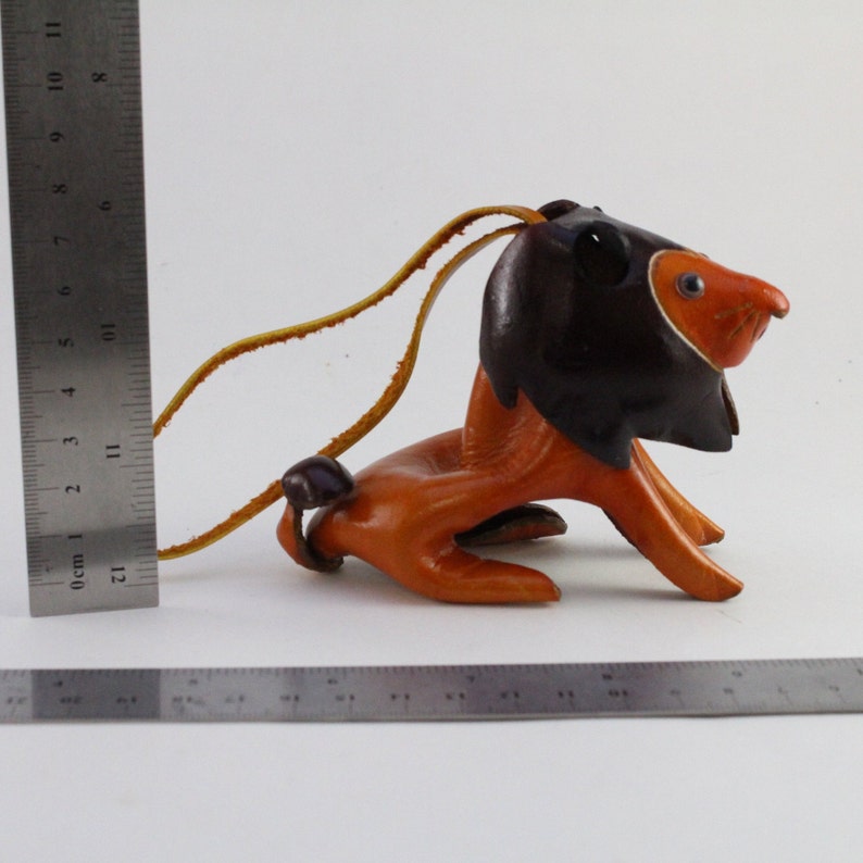 Genuine Handmade Leather Lion Ornament