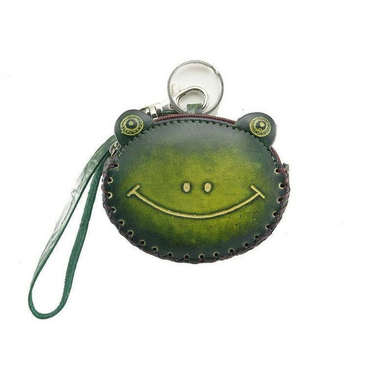 Genuine Handmade Leather Frog Wristlet / Coin Purse / Wallet