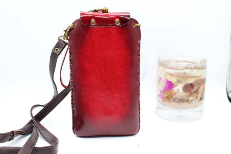 Genuine Handmade Leather Cell Phone Case / Red Fox / iPhone/Samsung