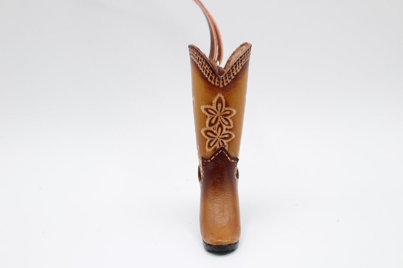 Genuine Handmade Leather Cowboy Boot Ornament