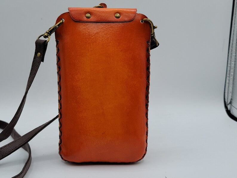 SUNFLOWER on Leaf Cell Phone Case / iPhone Case purse A CROSSBODY