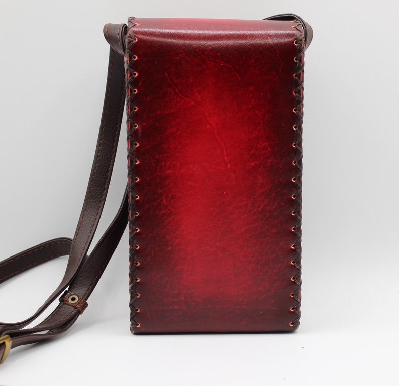 Genuine Handmade Leather 3D Rose Crossbody Purse/Pouch