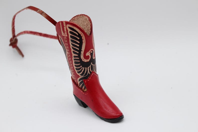 Genuine Handmade Leather Cowboy Eagle Boot Ornament