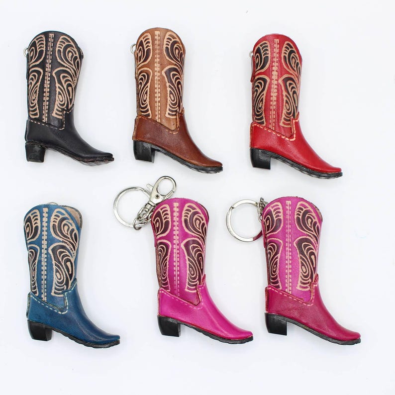 Genuine Handmade Leather Cowboy Boot Ornament