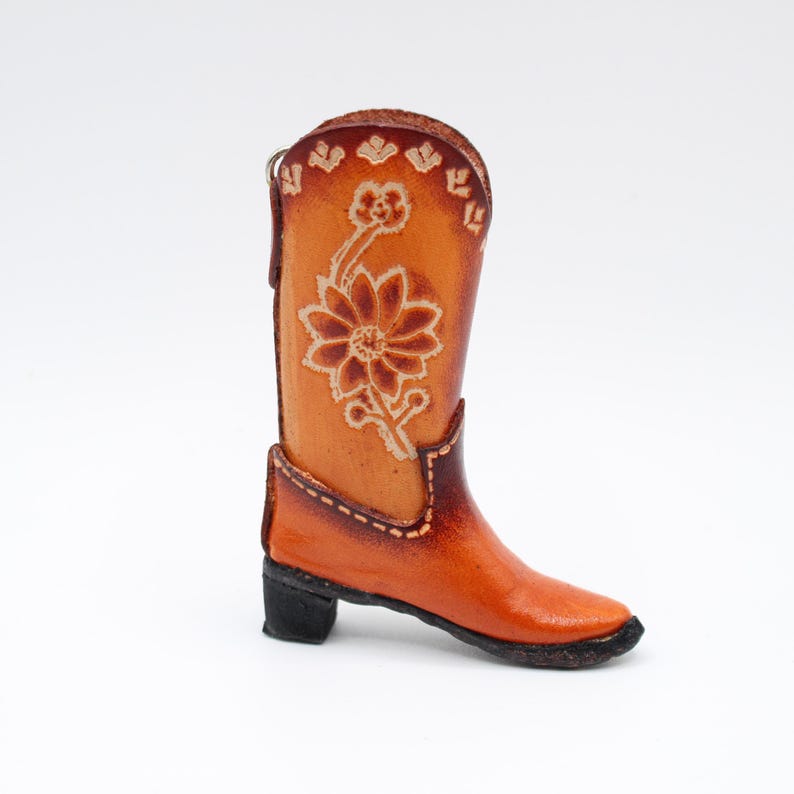 Genuine Handmade Leather Cowboy Boot Ornament