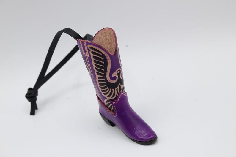 Genuine Handmade Leather Cowboy Eagle Boot Ornament
