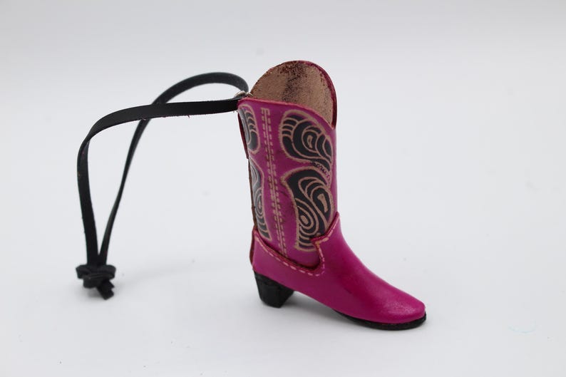 Genuine Handmade Leather Cowboy Boot Ornament