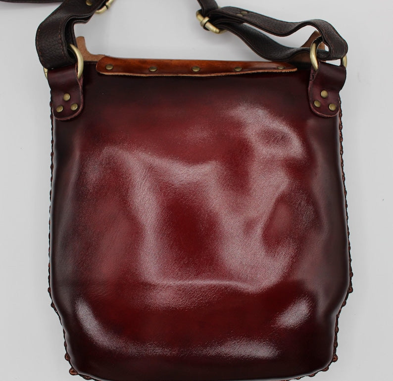 Genuine Handmade Leather Fox Pattern Crossbody Bag, Original Design Shoulder Bag, Cute Cartoon Bag, Animal-themed Bag, Phone Bag
