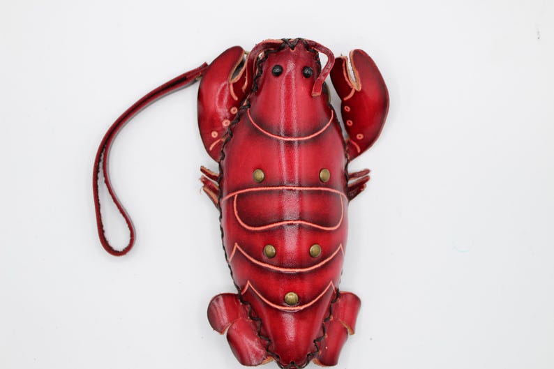 Genuine Handmade Leather lobster Coin Purse / Wallet