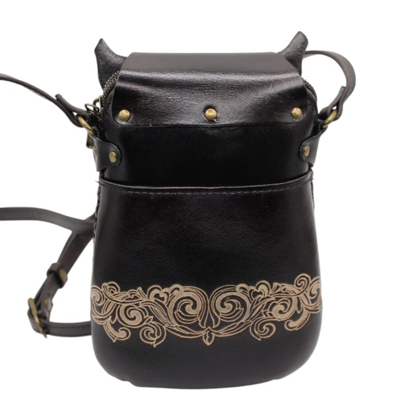 Genuine Handmade Leather Colorful Owl Purse / Crossbody