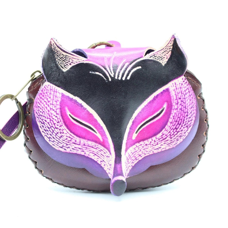 Genuine Handmade Leather Fox Wristlet / Coin Purse / Wallet