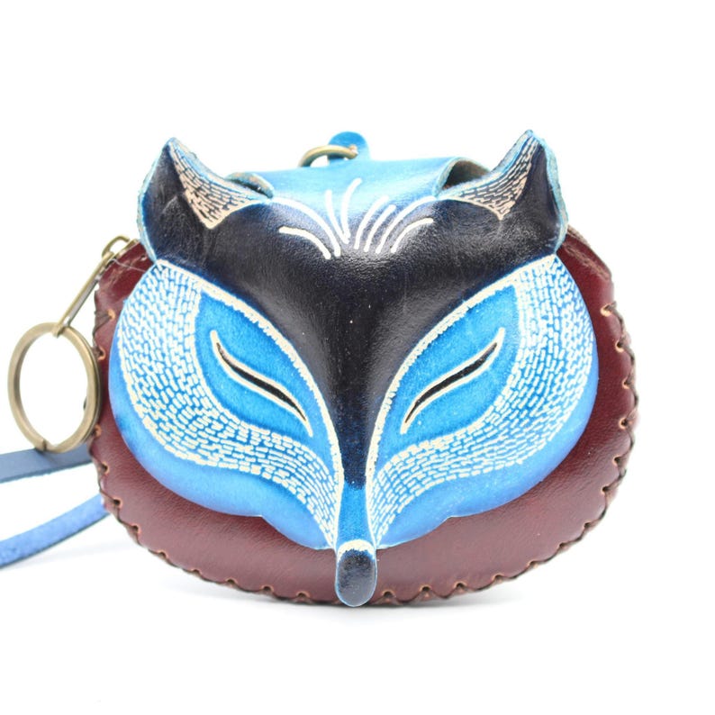 Genuine Handmade Leather Fox Wristlet / Coin Purse / Wallet