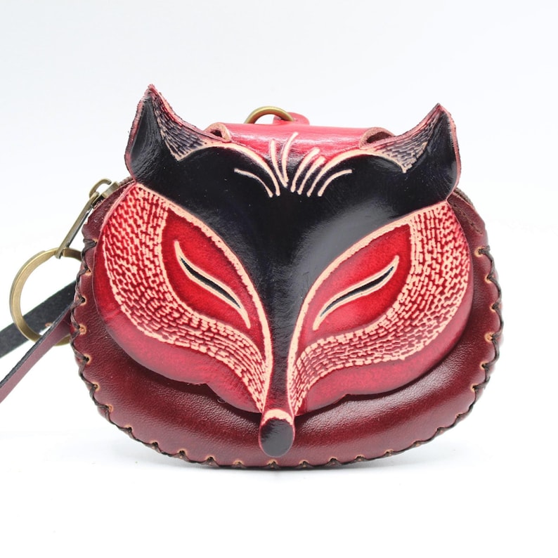 Genuine Handmade Leather Fox Wristlet / Coin Purse / Wallet