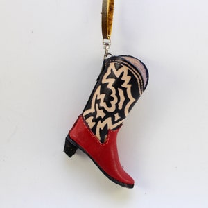 Genuine Handmade Leather Cowboy Boot Ornament