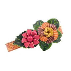 Genuine Handmade Leather Flower Bracelet