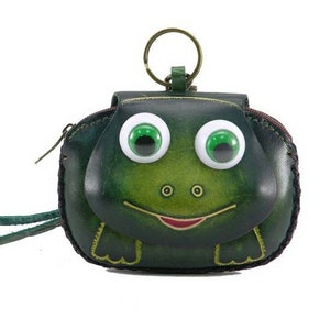 Genuine Handmade Leather Frog Wristlet / Coin Purse / Wallet