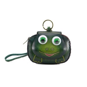 Genuine Handmade Leather Frog Wristlet / Coin Purse / Wallet