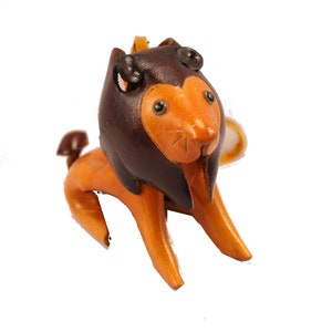 Genuine Handmade Leather Lion Ornament
