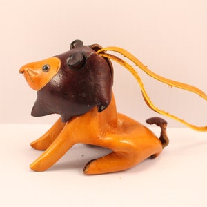Genuine Handmade Leather Lion Ornament