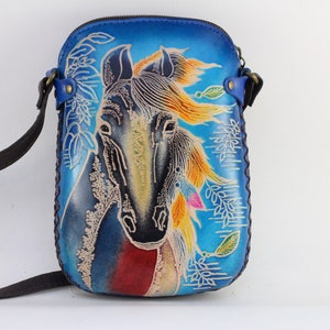 Handmade genuine leather horse purse