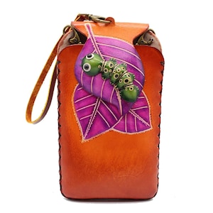 Caterpilar on Leaf Cell Phone Case / iPhone Case purse
