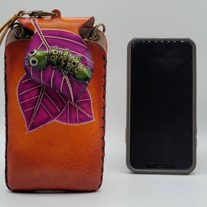 Caterpilar on Leaf Cell Phone Case / iPhone Case purse
