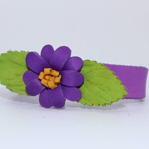 Genuine Handmade Leather Flower Bracelet
