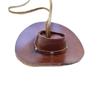 Genuine Handmade Leather Cowboy Hat Ornament