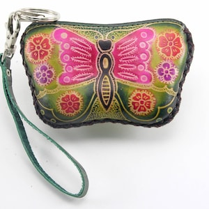 Genuine Handmade Leather Butterfly Coin Purse