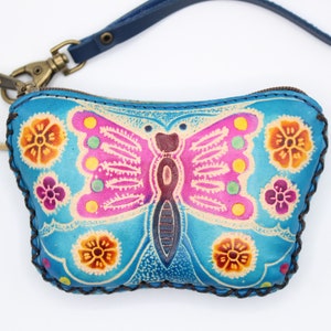 Genuine Handmade Leather Butterfly Coin Purse