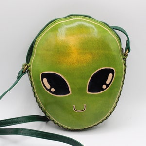 Genuine Handmade Leather Alien Purse / Cross-body