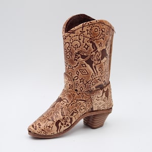 Genuine Handmade Leather Cowboy Boot Home Decor / Western Trail Design