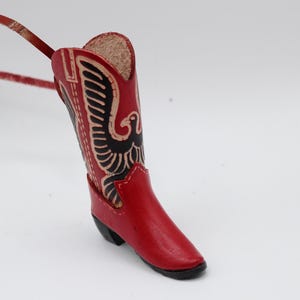 Genuine Handmade Leather Cowboy Eagle Boot Ornament